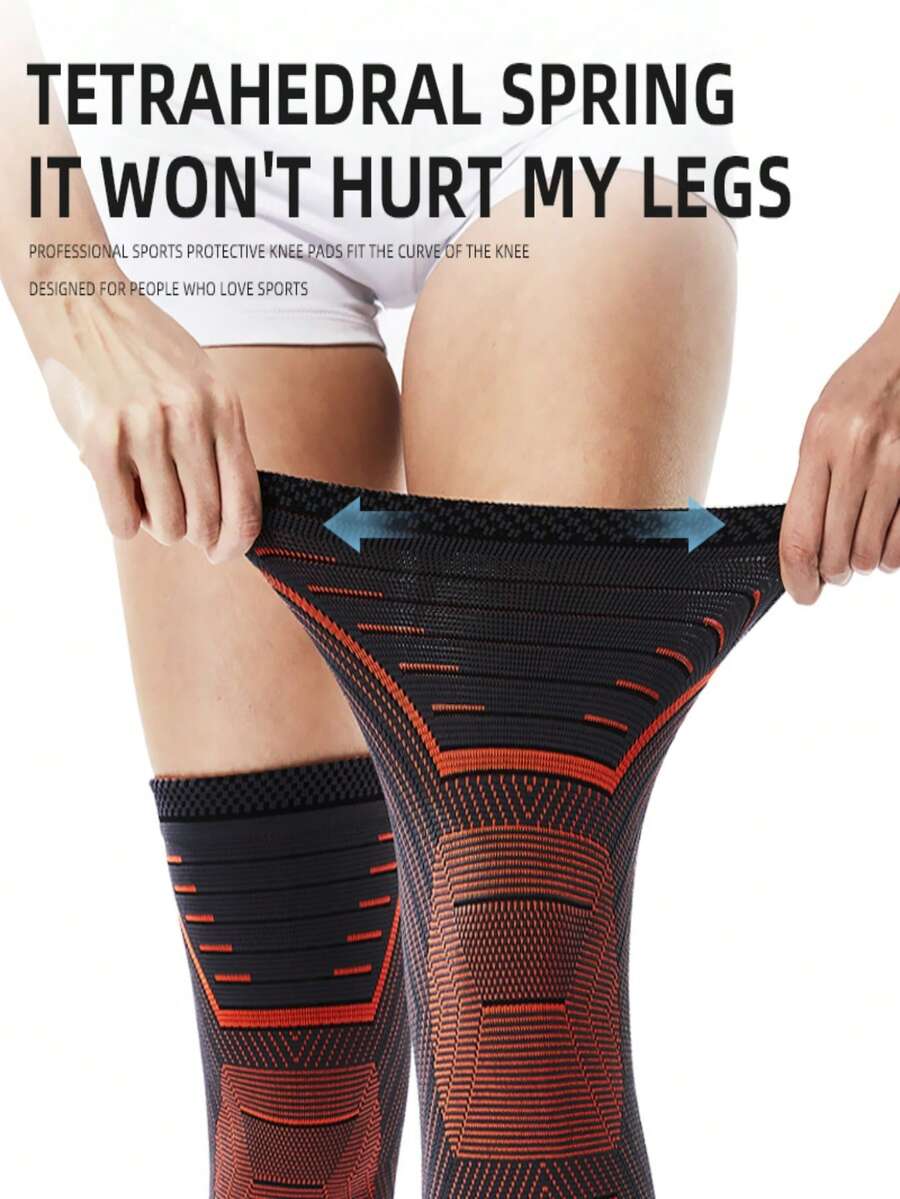 surecool 1pc Orange Sports Non-Slip Knit Knee Pad - Orange - View 1