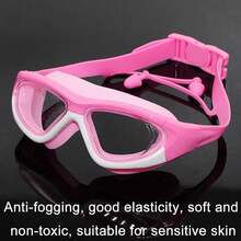 1 超大号游泳镜，防雾防水硅胶泳镜，带耳塞，适合游泳训练和休闲，节日礼物，生日礼物