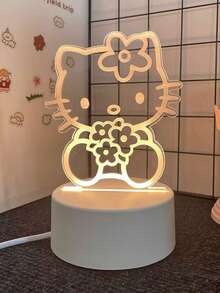 Lámpara de escritorio USB de acrílico 3D Sanrio - Serie Retro, Decoración de escritorio, Luz cálida interface USB, Luz nocturna cálida para habitación y dormitorio, Adecuado para hogar, vacaciones, cumpleaños, sin batería requerida - incluye cables
