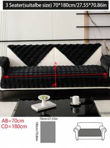 1pc All Season Thickened Sofa Cushion Cover, Non-Slip Sofa Slipcover, Dust-Proof And Dirt-Resistant, Machine Washable, Non-Shedding And Fade-Resistant, Plush Black Home Decor Pet-Friendly Protective Cover, Suitable For Bedroom, Office, Living Room, L-Shaped Sofa And 1/2/3/4 Seat Sofa