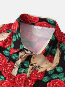 Camisa de manga corta estampada para hombres, camisa casual de ocio de verano