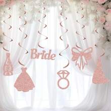 Bridal Shower Banner "BRIDE TO BE" Wedding Bachelorette Party Decorations Spiral Hanging Decor - Rose Gold - View 6