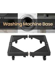 Washing Machine Stand, Refrigerator Stand, Load Bearing Stand, Adjustable Mobile Stand Base, Telescopic Furniture Trolley Casters, Adjustable Size Washing Machine Base, Removable Base, Washing Machine Stand With Wheels, Roller Stand With Trolley, Adjustable Base For Washing Machine Stand With Trolley, Universal Adjustable Mobile Base, Portable Refrigerator Dryer Stand, Household Items, Easy To Clean, Suitable For Refrigerator Cabinets, Dryers, Washing Machines And Other Household Appliances (Black) - 黑色2 - 查看 9