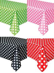 1 件，一次性桌布，客厅红色圆点桌布，户外野餐烧烤装饰，桌布，生日派对装饰夏季礼物婚礼海滩返校学校用品房间装饰 - 彩色 - 查看 6