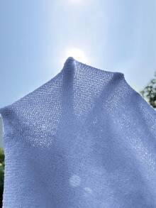 Đầm len dệt kim hở lưng hở chân không tay dài chấm đất bằng vải satin dáng dài, dây mảnh, họa tiết hoa, trang phục đi biển, váy dài che thân, xẻ tà mùa hè, tiệc cocktail, váy Ibiza thanh lịch, vừa vặn - Màu xanh bụi bặm - Xem 2