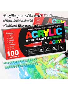 Bộ 24-240 bút màu nước đầu mềm nhiều màu, bút vẽ và graffiti, bút mực lỏng acrylic, 72 màu đầu cọ có thể nạp lại, thích hợp để vẽ trên đá, thủy tinh, gốm sứ, trứng Phục Sinh, kim loại, gỗ. Tuyệt vời làm quà tặng tốt nghiệp, quà tặng tiệc độc thân, quà tặng phù dâu, quà tặng Ngày của Cha, trang trí Halloween. - Nhiều màu - Xem 14