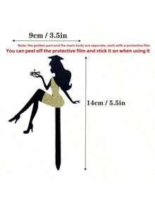 1pc Acrylic Sweet Dessert Baking Cake Topper Decoration For Graduation Summer Birthday Gifts Wedding Beach Back To School School Supplies Room Decor - Black - View 6