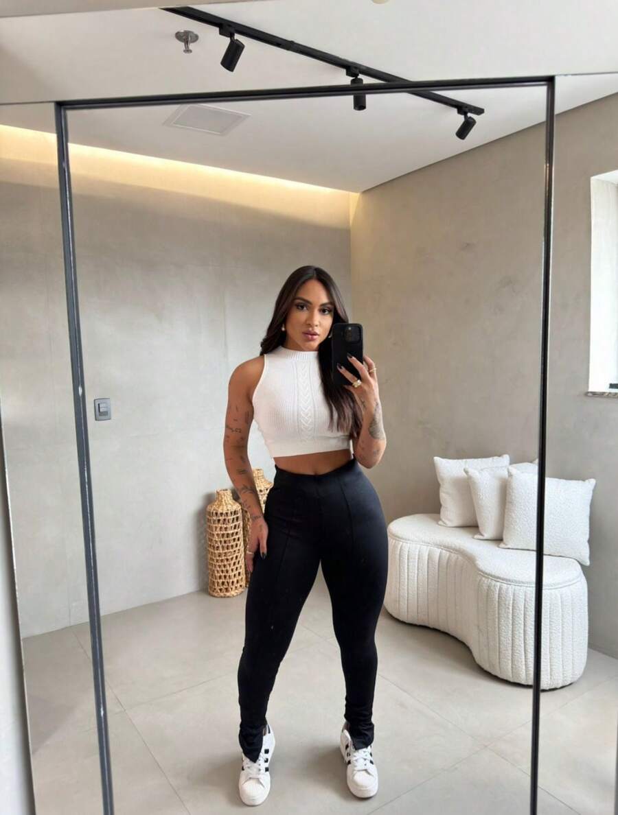 Zhara Leggings Fashion Blogger Fall Winter 2025 Collection - 黑色 - 查看 1