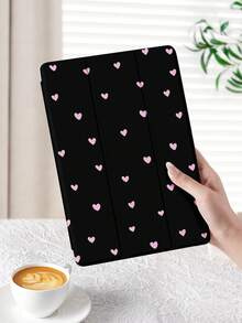 Minimalist Heart Pattern Tablet Protective Case, Compatible With IPad 10.2", IPad Pro 2021/2020, IPad 9/10th Gen, Galaxy Tab A8 10.5" 2022, Matepad 10.4"/Tab, Anti-Drop With Pen Slot, Support Sleep/Wake - Multicolor - View 3