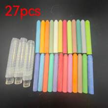6pcs Chalk + 1pc Chalk Holder / 12pcs Chalk + 2pcs Chalk Holder / 24pcs Dustless Chalk + 3pcs Chalk Holder, Water-Soluble Bright Color Chalk Suitable For Teaching, Painting, Blackboard, Presentation,School Supplies,Back To School