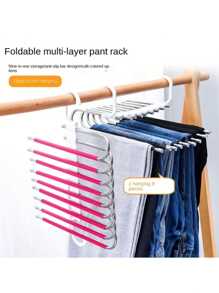 1pc 5/9 Pole Folding Pants Hangers With Multi-Layer,Suitable For Summer Shorts; Not Suitable For Autumn And Winter Clothes,(The Product Needs Simple Assembly, The Video Is An Assembly Tutorial