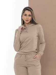 Casual Sweatshirt Set Of Blouse And Pants C3111 - Apricot - View 8