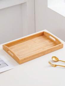 1pc Brown Wooden Fruit & Snack Cake Display Tray - Multicolor - View 10