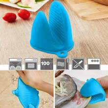 4-Piece Set Of Silicone Cooking Tongs Gloves - Silicone Pot Holders,Silicone Gloves, Heat - Resistant Silicone Cooking Tongs Gloves, Silicone Heat - Insulation Pads. Suitable For Kitchens, Cooking, Baking, Grilling - Heat - Resistant Gloves (Multi-Color)