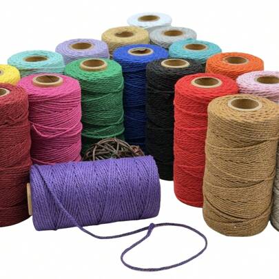 Macramê colorido de 2 mm e 100 m, suprimentos para embalagem de presente de casamento, corda, artesanato, faça você mesmo, boêmio, casamento, casa, bolsa, decoração de tecelagem