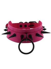1 chiếc vòng cổ choker đính đinh tán màu đen gợi cảm, vòng cổ bằng da PU có thể điều chỉnh, quà tặng cho phụ nữ vào ngày lễ tình nhân, giáng sinh, trang phục hàng ngày, tiệc tùng - Nhiều màu - Xem 5