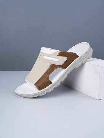 Men's Casual Retro Slippers, New Spring/Summer Outdoor Beach Sandals, Simple Fashion Lightweight Breathable Slides