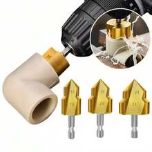 3pcs Set Pipe Repair Drill Bits, 20/25/32mm Hexagonal Cylinder Spade Drill Bits For PPR Pipe Expansion And Hole Opening - Gold - View 2
