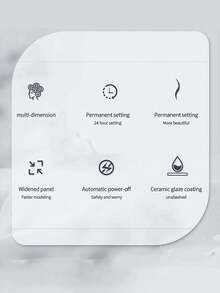 1pc European Plug Powered Household LAC Flat Clip Adjustable Temperature Hair Straightener & Curling Iron Tong, Voluminous & Inward Curl - EU C Type Plug(220-240V) - View 5