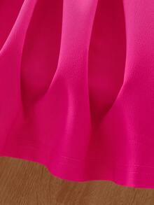 Young Girl Ruffled Bowknot Cami Dress - Hot Pink - View 8