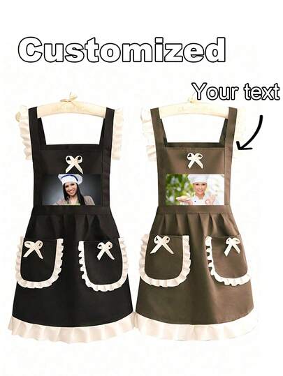 1pc Custom Apron For Dad Father Men Women Custom Name Logo Chef Cooking Kitchen Apron Personalized Kitchen Waterproof Apron Custom Logo Picture Name Chef Cooking Apron Perfect For Mom Husband Girlfriend Boyfriend Father's Day Valentine's Day Mother's Day Birthday Anniversary Graduation Wedding Love Unique