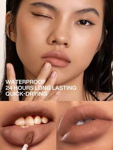 INTO YOU 哑光唇釉，超持久液体唇膏，防水，持久显色，轻盈唇釉质地，唇颊两用，春夏柔和红色唇膏 (EM05) - EM05 - 查看 5