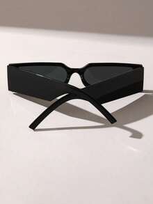 1 件青少年休闲风格黑色塑料几何春假趣味时尚眼镜适合学校郊游外出装跑步运动配件 - 黑色 - 查看 5