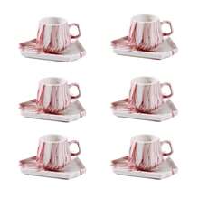 陶瓷浓缩咖啡杯套装，适合饮用浓缩咖啡或土耳其咖啡，杯子，咖啡杯，阿拉伯咖啡杯，餐具套装，陶瓷杯，浓缩咖啡杯套装 - 三角杯碟 - 查看 8