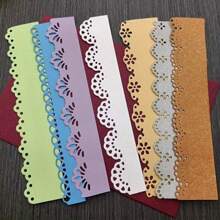1pc Floral Lace Border Embossing Die, Silvery Metal Template For DIY Scrapbooking & Card Making Decor