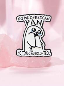 1 pieza Broche de solapa con cita graciosa en español, diseño de personaje triste, accesorio de moda, joyería, regalo para amigos