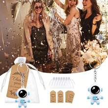 30 sztuk/opakowanie Zestaw upominków na przyjęcie astronauta w kosmosie - 10 breloków, 10 kartek, 10 torebek - nadaje się na urodziny, wesele, ogólne prezenty - artykuły imprezowe i nagrody w tematyce kosmicznej