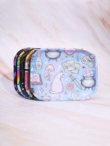 1 khay cuộn bằng thiếc in nhiều họa tiết, khay đựng thuốc lá Waking, phụ kiện dụng cụ hút thuốc lá, kích thước cổ điển 18 * 14cm, quà tặng ngày lễ - Nhiều màu - Xem 12