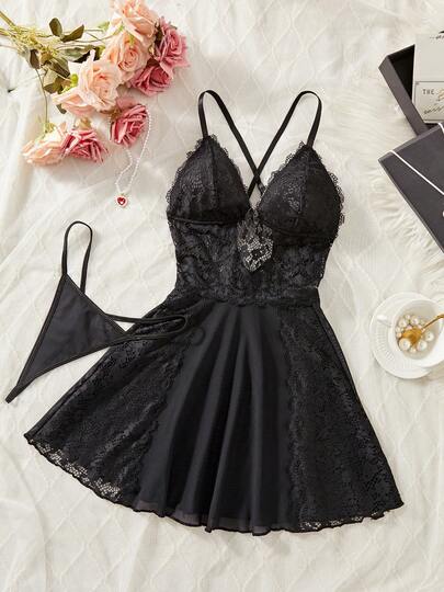 女式花卉蕾丝交叉后背迷你连衣裙，搭配透明大腿高领覆盖层，可爱优雅，适合派对、休闲外出、庆祝活动，纯面料花卉图案连衣裙，迷人的休闲连衣裙，适合外出，坏蛋造型