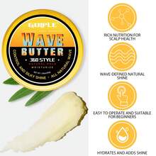 Goiple Men's 360 Wave Pomade Hair Builder Kit For Wavy Hairstyle, Strong Hold Long-Lasting Pomade & Wave Butter,Easy Rinse For Silky Shiny Frizz-Free Waves,Includes Curved Wave Brush, Durag Long Tail Wide Straps Cap,Comb & Mirror For Daily 360 Wave Training - Black Set Wax - View 5