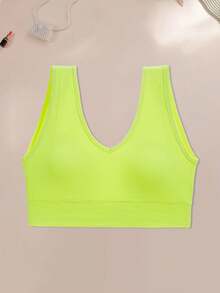 4PCS Solid Color Sexy Sports Bra Lingerie Ribbed Comfortable Soft Backless Lingerie For Women. - Multicolor - View 3