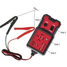 Auto Relay Tester For 12V - Car Diagnostic Tool With Battery Clips, Fits 4-Pin & 5-Pin Relays Relay Tester Automotive - Red - View 2