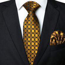 1 Set/2 Sets/3 Sets/4 Sets/5 Sets Herren Krawatte mit Karomuster, Krawatte aus Seide-Satin, Krawattenklammer aus Silber, Einstecktuch, Manschettenknöpfe und Ansteckblume als kombiniertes Set, geeignet als Geschenk für Männer, Väter zum Vatertag, Jahrestag, Geburtstag, klassisches Karomuster passt perfekt zu Smokings, macht Sie bei jeder Gelegenheit auffallend. Ideal, Gala, Hochzeit, Bankett, Feier, formelle Treffen, Lässig-Party, wichtige Anlässe