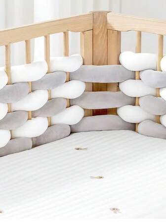 1pc Multi-Color Soft Baby Crib Rail Cover, Woven Newborn Crash Pad, Nursery Room Decoration