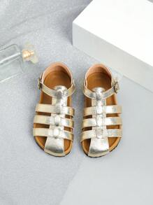 Summer New Girls Mid To Big Kids Open-Toe Flat Beach Sandals