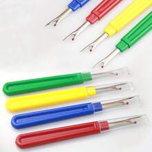 4 件套拆线器、耐用缝纫线拆除器（带盖）、多色缝纫线切割器套装、布料拆线器、标签拆除器、方便的拆线器（用于 DIY 手工和刺绣）