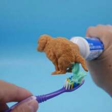 [1 Pacote] Dispensador de Pasta de Dente Engraçado de Cocô de Filhote de Cachorro, Brinquedo Spoof, Cabeça de Pasta de Dente, De Volta às Aulas