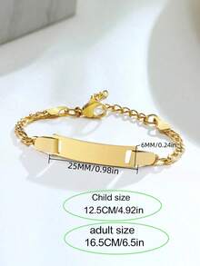 1 Piece/Customizable Children's Baby Name Bracelet, Stainless Steel Nameplate, Children's ID Bracelet, Personalized Gift For Children, The Best New Year Gift For BabiesMother's Day Valentine's Day Gift - A - View 10