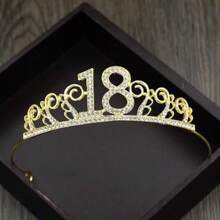 18th Birthday Princess Crown Headband Headdress Crystal Headwear Hair Decor Tiara Hair Garland Costume Crown