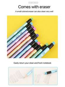 60/30/20/10/5 支随机颜色木制铅笔带橡皮擦，HB 学生铅笔，用于书写、办公和绘画，随机颜色橡皮擦，返校 - 彩色 - 查看 3