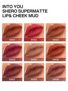 INTO YOU Matte Lip Mud, Super Stay Liquid Lipstick, Waterproof, Long Lasting Lipstick, High Impact Lipcolor With Lightweight Lip Mud Texture, Dual-Use For Lips And Cheek, Spring/Summer Soft Red Lipstick (EM11) - EM11 - Xem 4