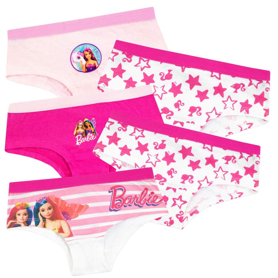 Underwear Set (5 Pack) | Barbie Girls' Underwear Knickers Multipack | Kids' Underwear - Multicolor - View 1