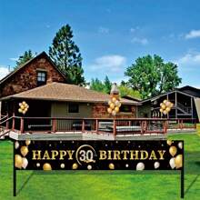 1 Stück Dekorationsbanner zum 16. Geburtstag - Alles Gute zum Geburtstag Hintergrund für Wand & Garten - 16. Geburtstags Party Deko - Teenager Geburtstags Party Zubehör
