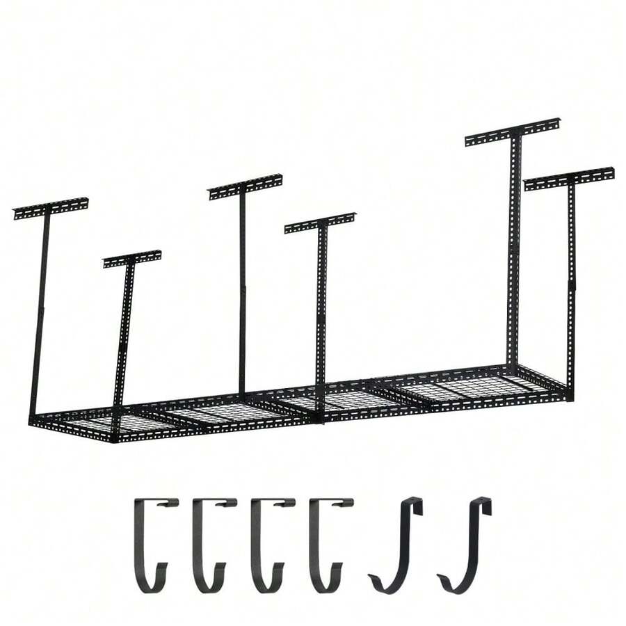 Danolapsi 4x6 FT Overhead Garage Storage Rack, 22"-40" Height Adjustable Ceiling Storage Rack 660lbs Weight Capacity, Heavy Duty Metal Hanging Storage Shelves For Garage - 6 columns - View 1