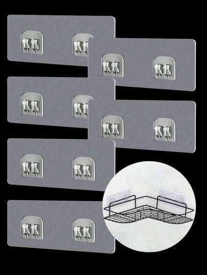 Transparenta sömlösa dubbla klokrokar, vattentäta och oljetåliga, kraftiga självhäftande krokar för badrum och kök