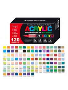 Bộ 24-240 bút màu nước đầu mềm nhiều màu, bút vẽ và graffiti, bút mực lỏng acrylic, 72 màu đầu cọ có thể nạp lại, thích hợp để vẽ trên đá, thủy tinh, gốm sứ, trứng Phục Sinh, kim loại, gỗ. Tuyệt vời làm quà tặng tốt nghiệp, quà tặng tiệc độc thân, quà tặng phù dâu, quà tặng Ngày của Cha, trang trí Halloween. - Nhiều màu - Xem 15